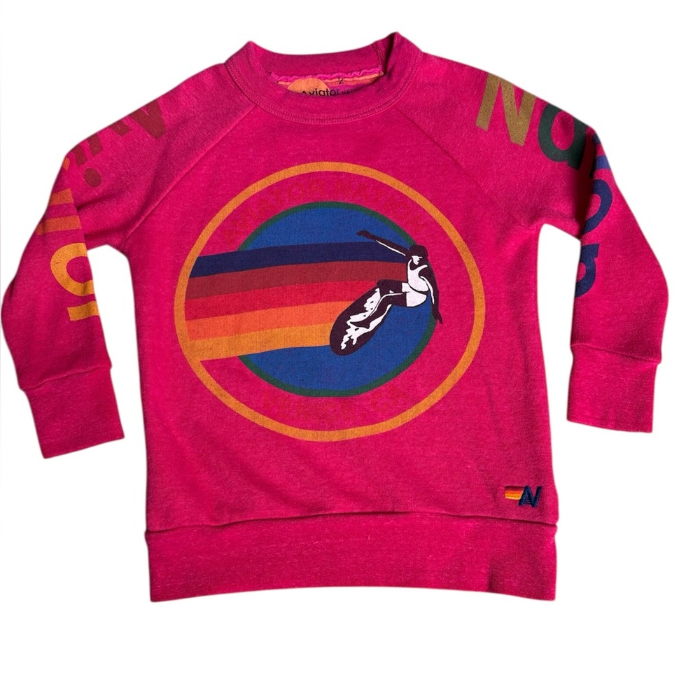Aviator Nation Pink and Blue Sweatshirt